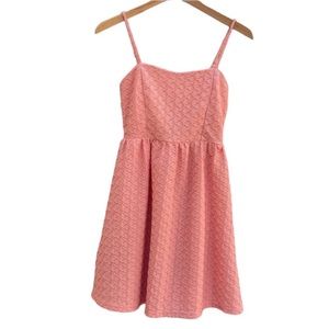 Ya Los Angeles Fit and Flare Peach Textured Dress Size Small